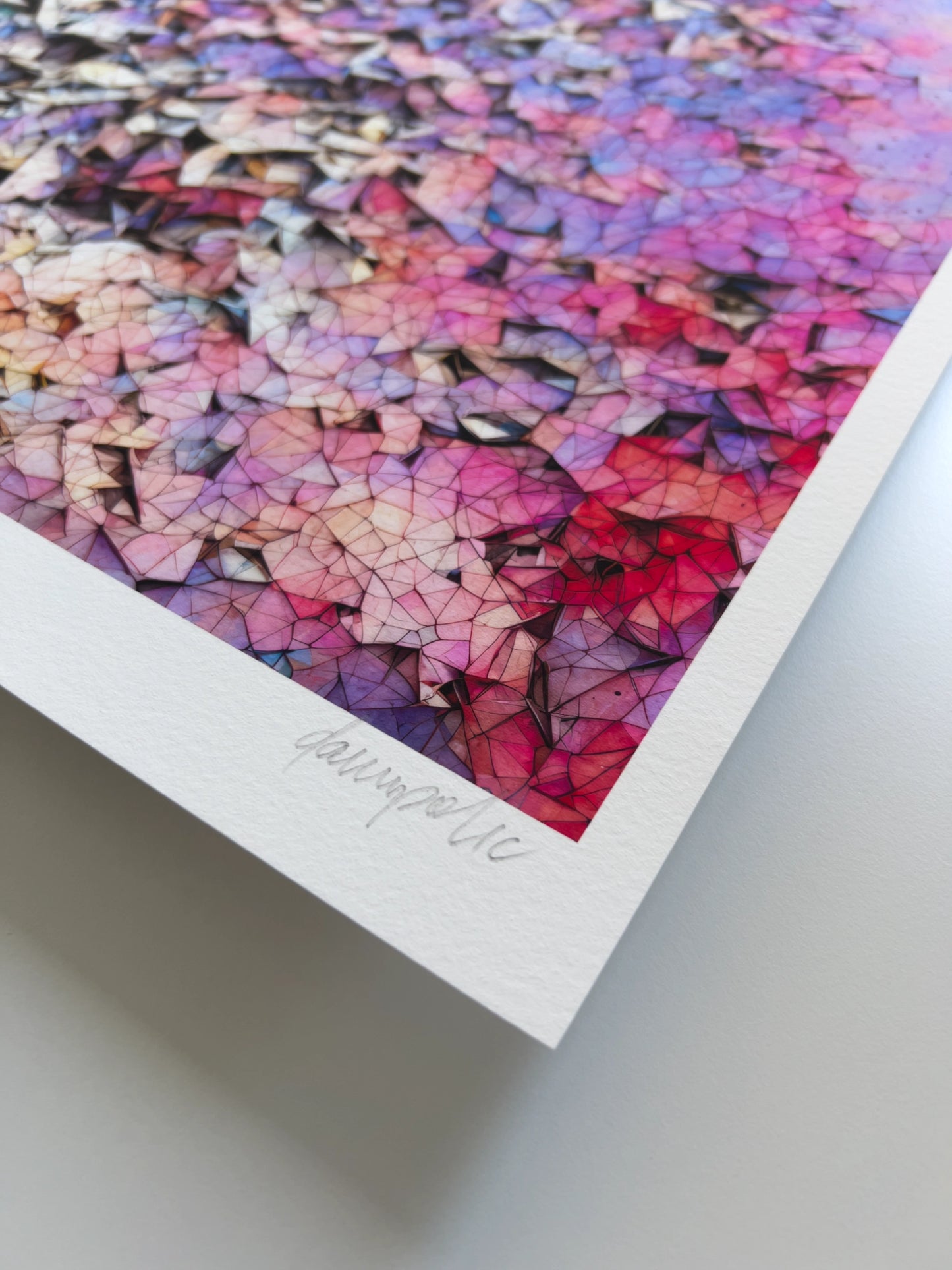 A close up detail of the artist Damir Polic's hand-signed signature in the lower right corner of the print.