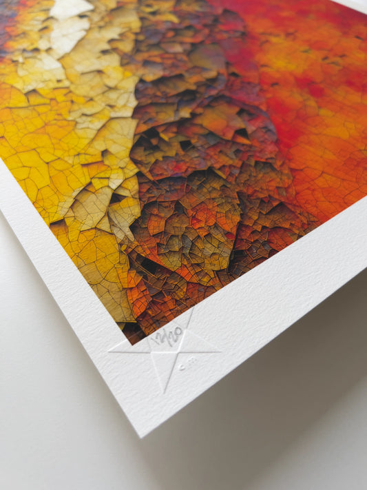 A close up detail of the hand-written limited edition number in the lower left corner of the print.
