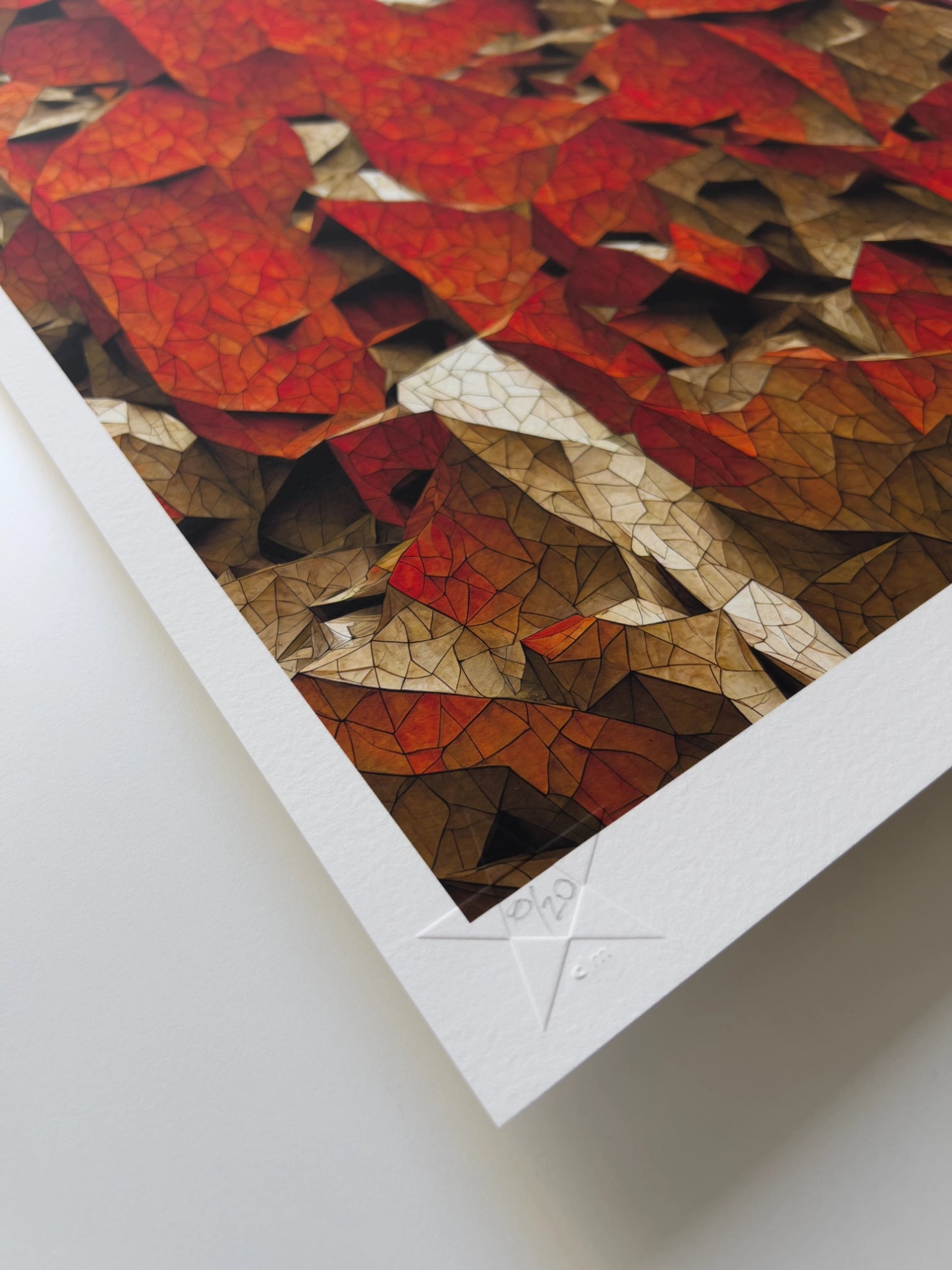 A close up detail of the hand-written limited edition number in the lower left corner of the print.