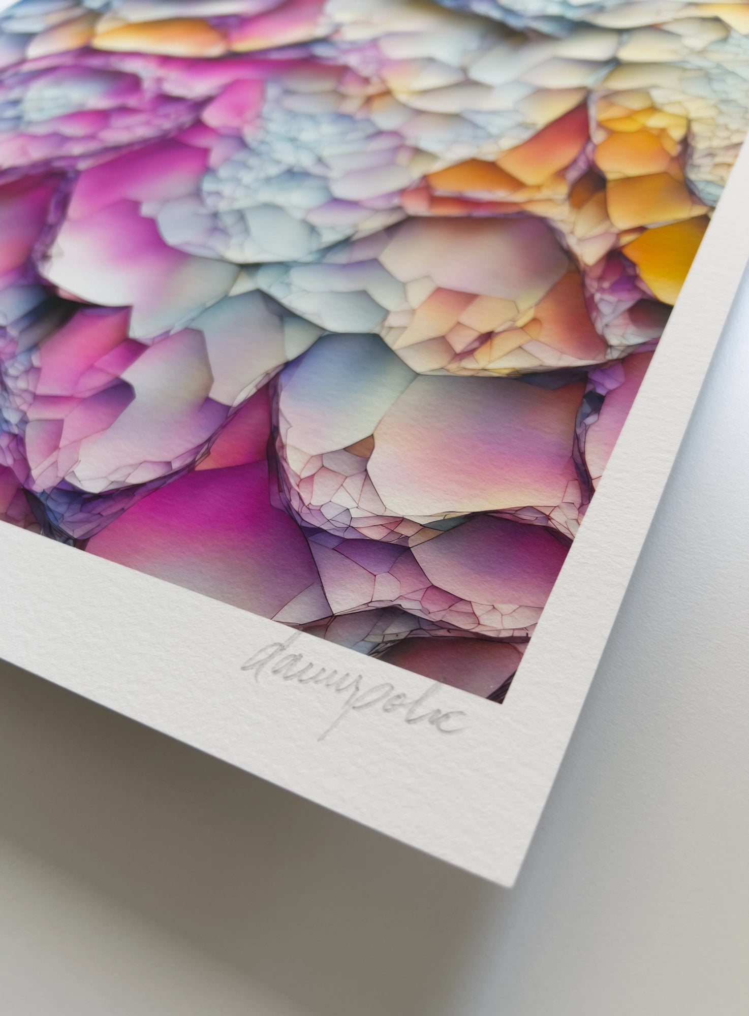 A close up detail of the artist Damir Polic's hand-signed signature in the lower right corner of the print.