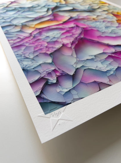 A close up detail of the hand-written limited edition number in the lower left corner of the print.