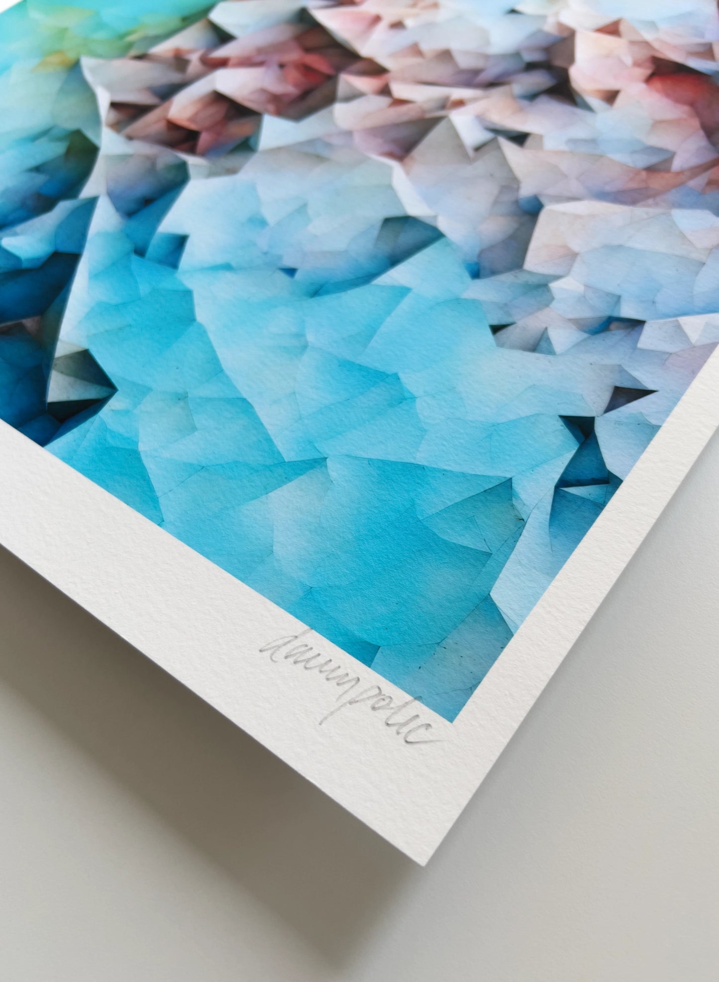 A close up detail of the artist Damir Polic's hand-signed signature in the lower right corner of the print.