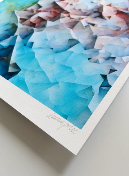 A close up detail of the artist Damir Polic's hand-signed signature in the lower right corner of the print.