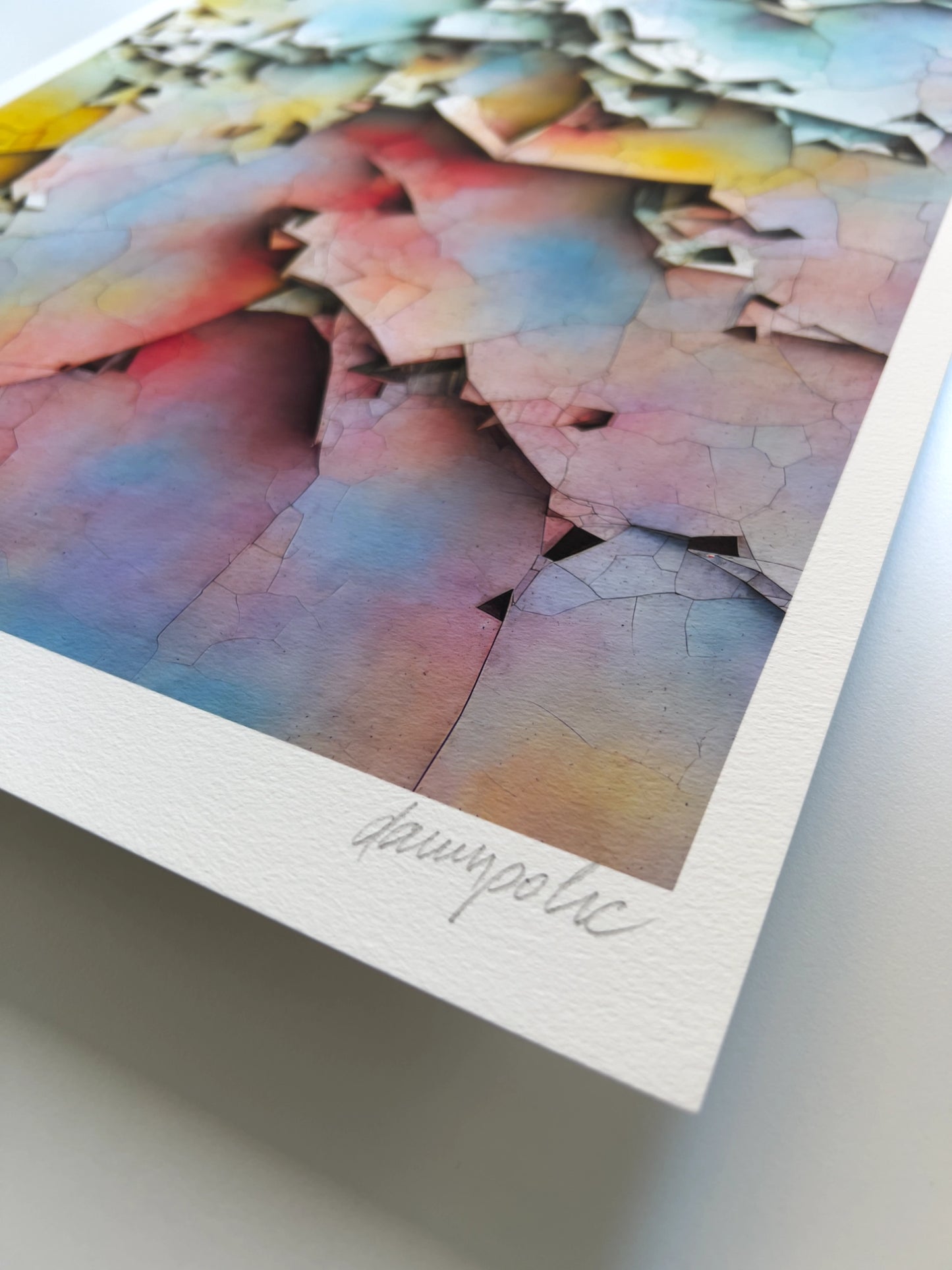 A close up detail of the artist Damir Polic's hand-signed signature in the lower right corner of the print.