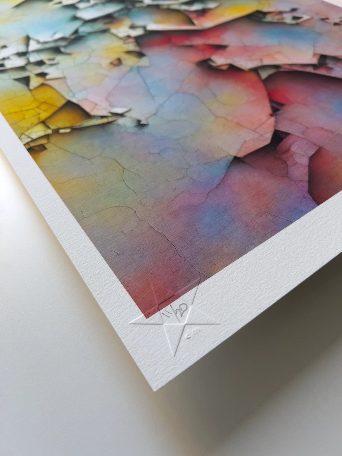 A close up detail of the hand-written limited edition number in the lower left corner of the print.