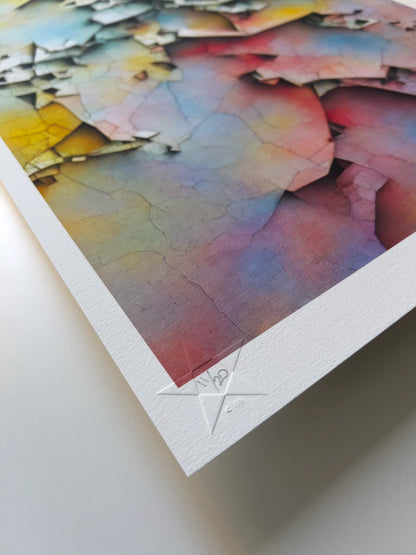 A close up detail of the hand-written limited edition number in the lower left corner of the print.