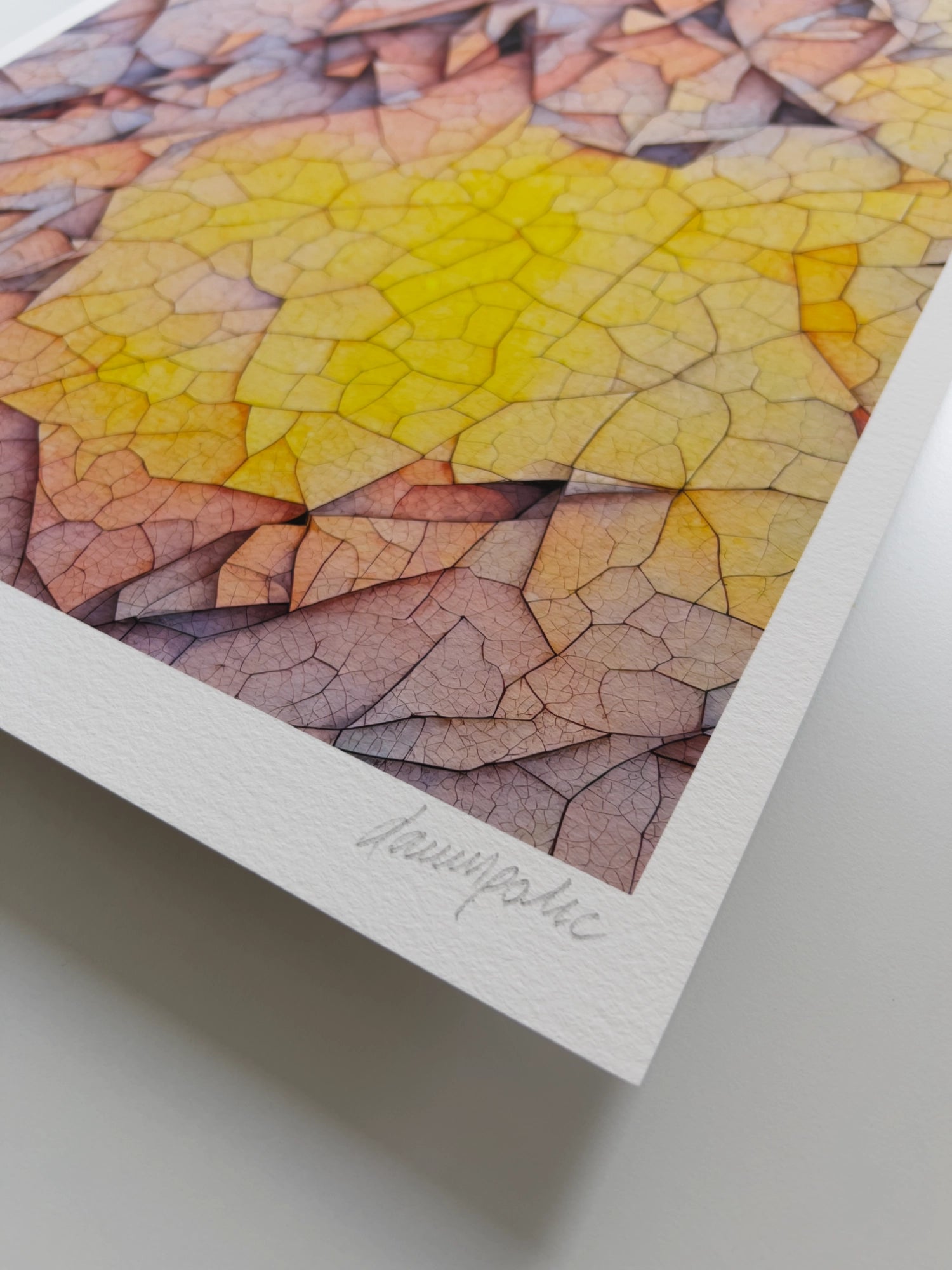 A close up detail of the artist Damir Polic's hand-signed signature in the lower right corner of the print.