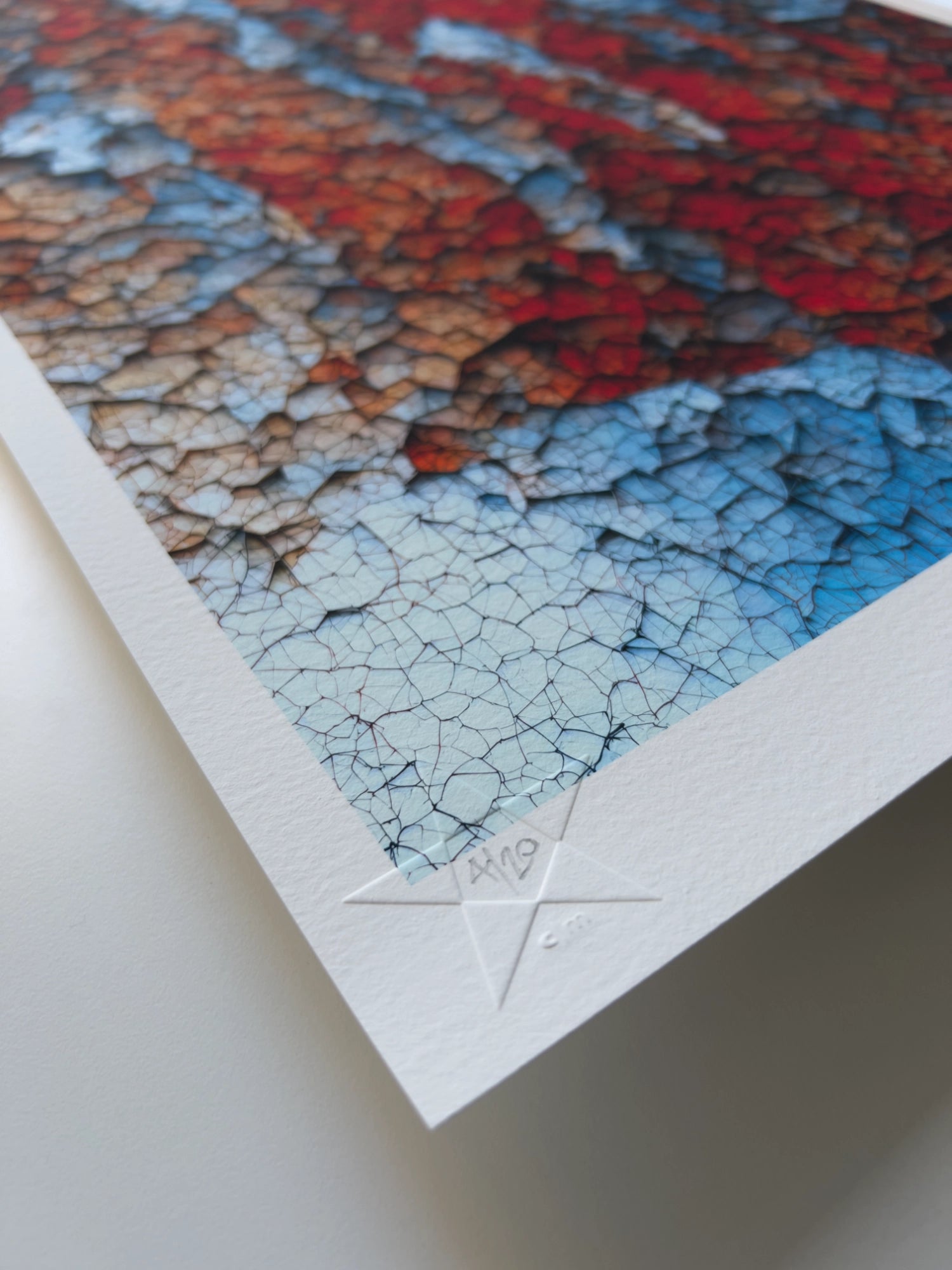 A close up detail of the hand-written limited edition number in the lower left corner of the print.
