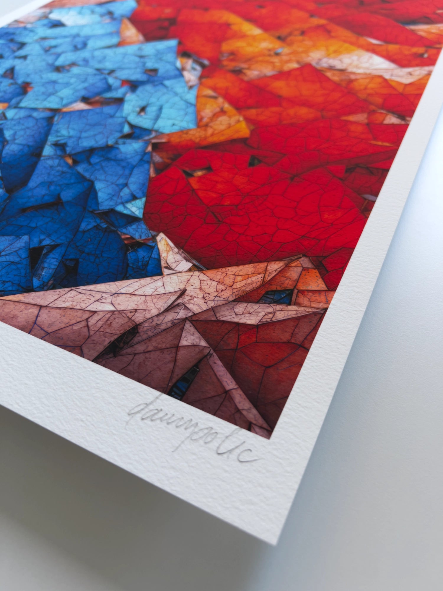 A close up detail of the artist Damir Polic's hand-signed signature in the lower right corner of the print.
