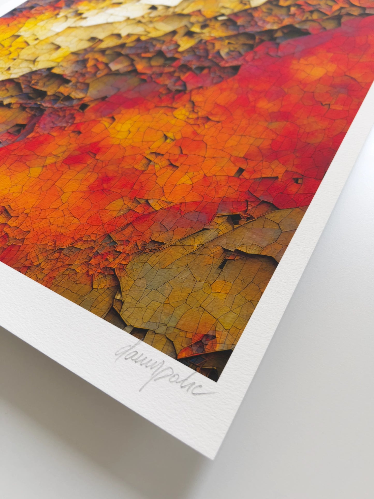 A close up detail of the artist Damir Polic's hand-signed signature in the lower right corner of the print.