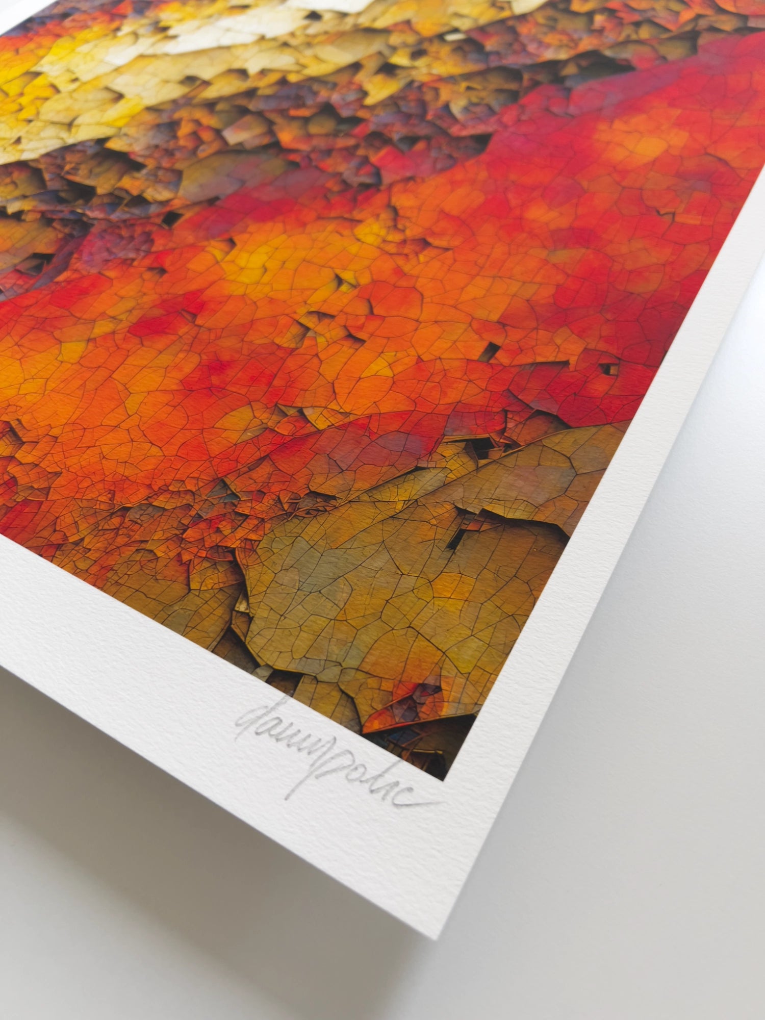 A close up detail of the artist Damir Polic's hand-signed signature in the lower right corner of the print.