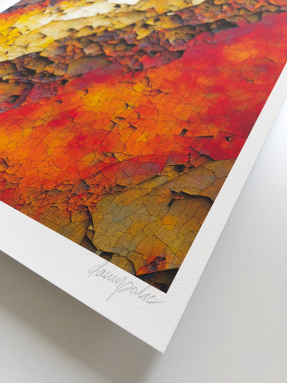 A close up detail of the artist Damir Polic's hand-signed signature in the lower right corner of the print.