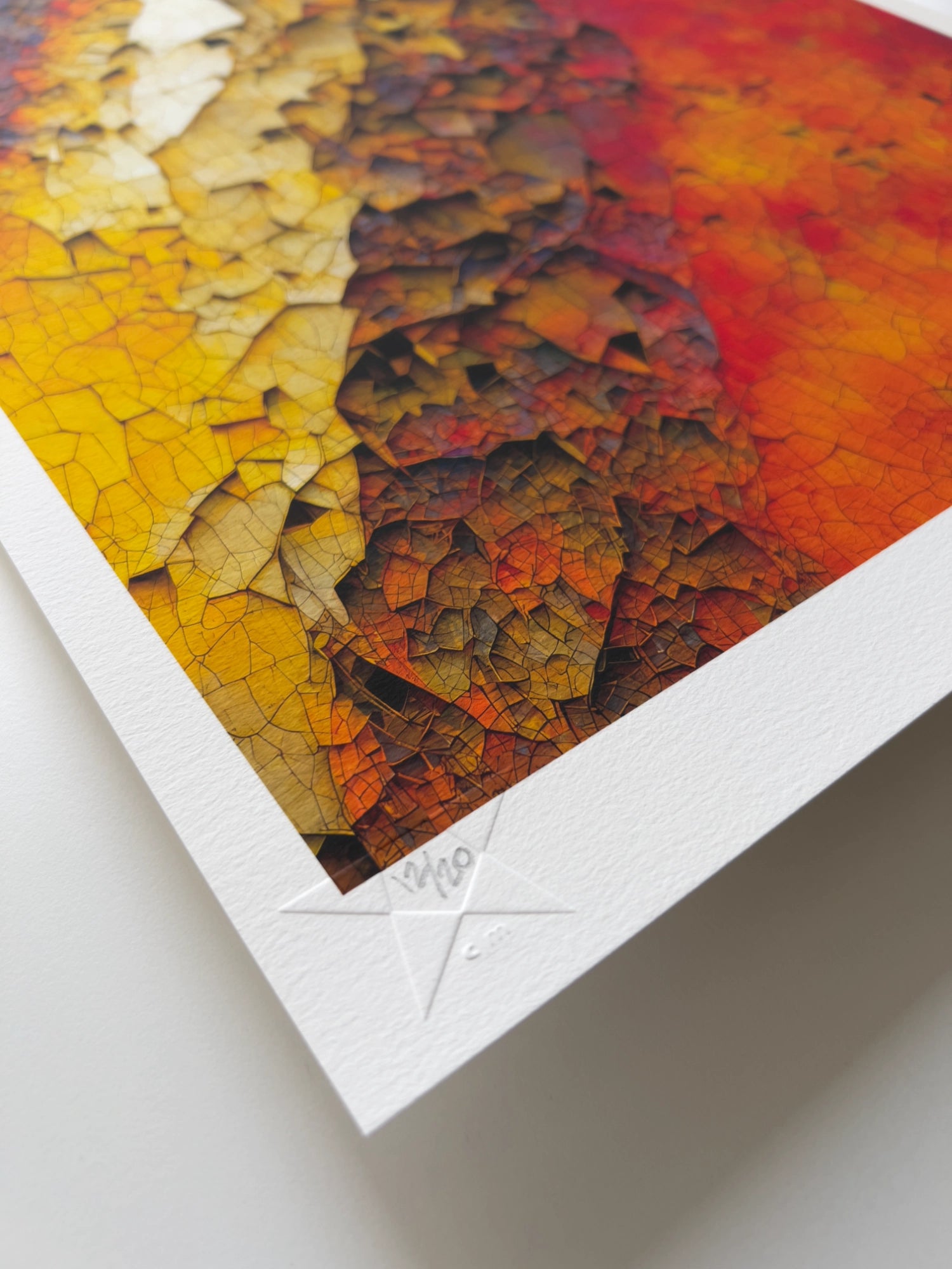 A close up detail of the hand-written limited edition number in the lower left corner of the print.