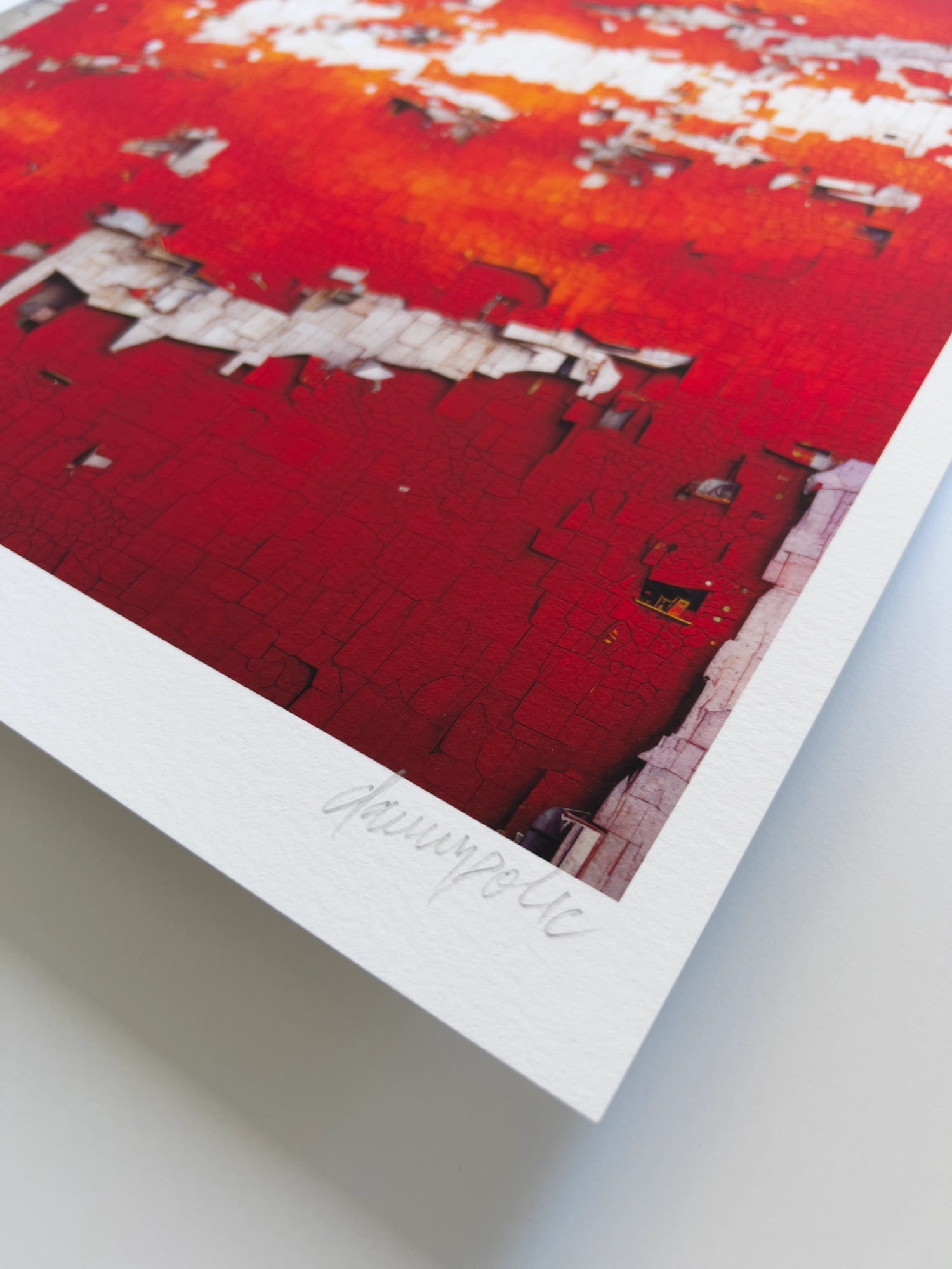A close up detail of the artist Damir Polic's hand-signed signature in the lower right corner of the print.