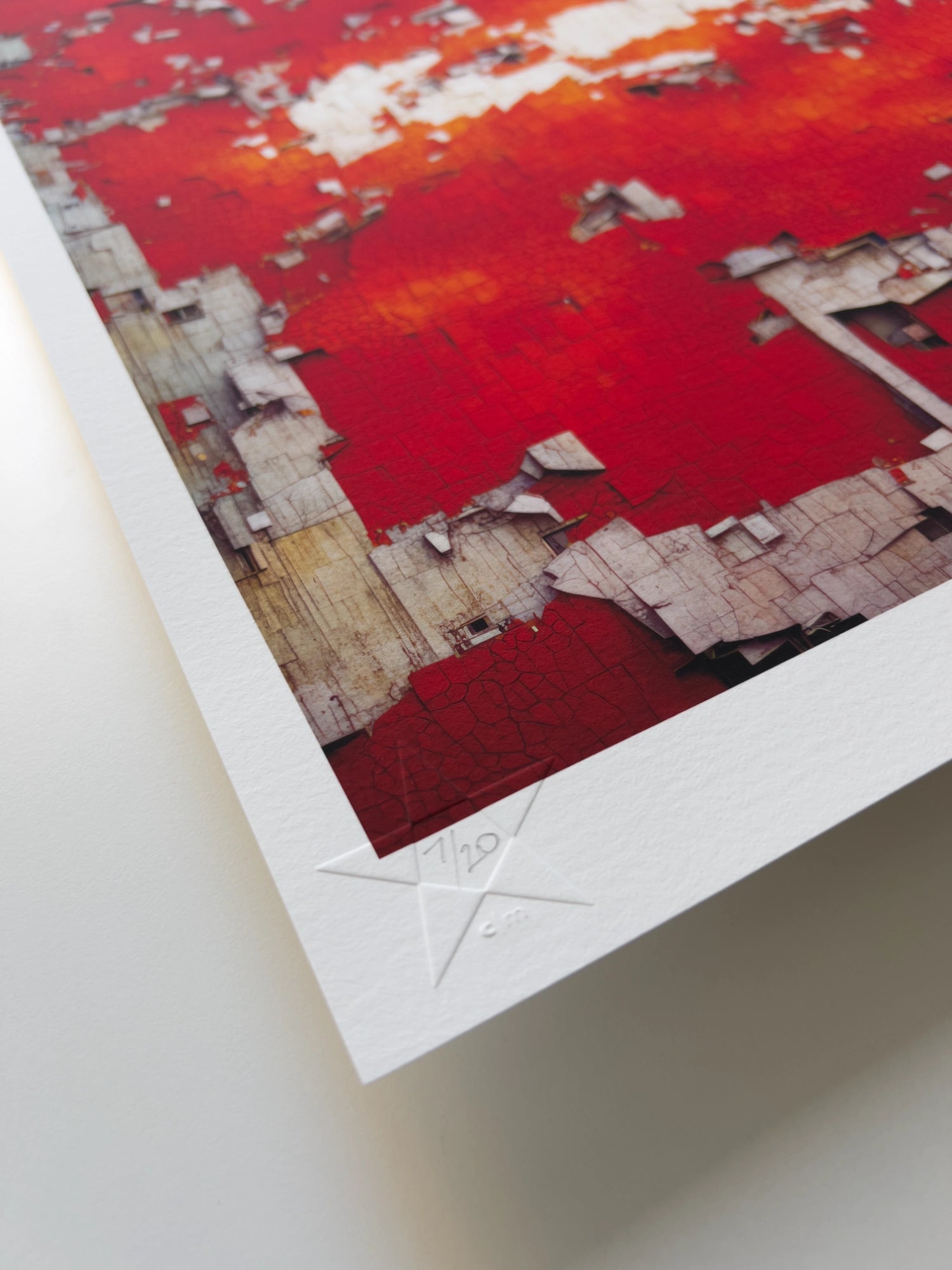 A close up detail of the hand-written limited edition number in the lower left corner of the print.